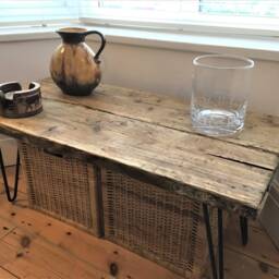 Scaffold Board Coffee Table With Hairpin Legs Using Reclaimed Materials - The Romsey - thumbnail 2