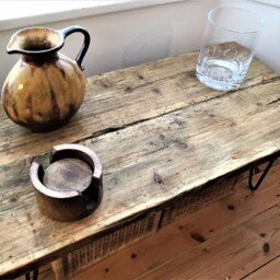 Scaffold Board Coffee Table With Hairpin Legs Using Reclaimed Materials - The Romsey - thumbnail 4