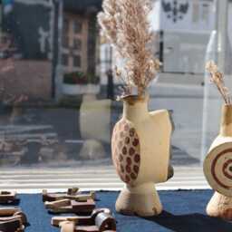 Sculptural Vase - B/Kodomari Ryo /Contemporary Geometric Primitivism Ceramic Art Sculpture - thumbnail 4