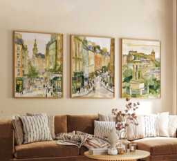 Set Of 3 Edinburgh Posters, Scottish City Wall Art, Travel Print Set, Modern Architecture Artwork, Urban Home Decor, UK Landscape Style