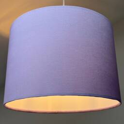Lilac Cotton Drum Lampshade, Purple Ceiling Light Shade - thumbnail 2