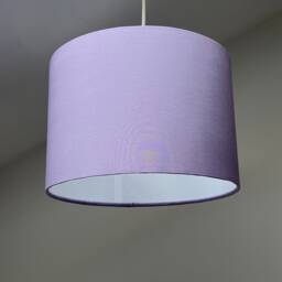 Lilac Cotton Drum Lampshade, Purple Ceiling Light Shade