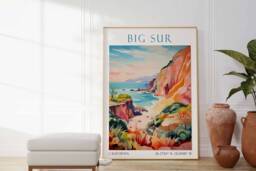 Big Sur Travel Poster Print California Art Gift Wall Artwork - thumbnail 1