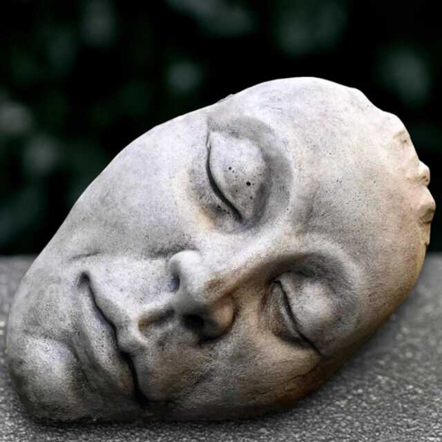 Stone Face Sculpture Concrete Head Statue Outdoor Figurine Abstract Decoration Handmade Ornament Lover Gift Front Door Decor - image 1