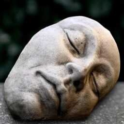 Stone Face Sculpture Concrete Head Statue Outdoor Figurine Abstract Decoration Handmade Ornament Lover Gift Front Door Decor - thumbnail 2