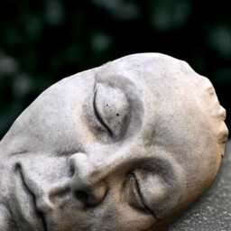 Stone Face Sculpture Concrete Head Statue Outdoor Figurine Abstract Decoration Handmade Ornament Lover Gift Front Door Decor - thumbnail 3