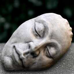 Stone Face Sculpture Concrete Head Statue Outdoor Figurine Abstract Decoration Handmade Ornament Lover Gift Front Door Decor - thumbnail 1