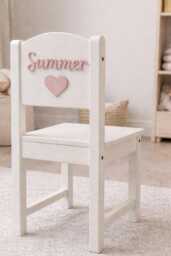 Personalised Kids Chair - Custom Name Montessori Toddler Wooden Nursery Baby Gift - thumbnail 1