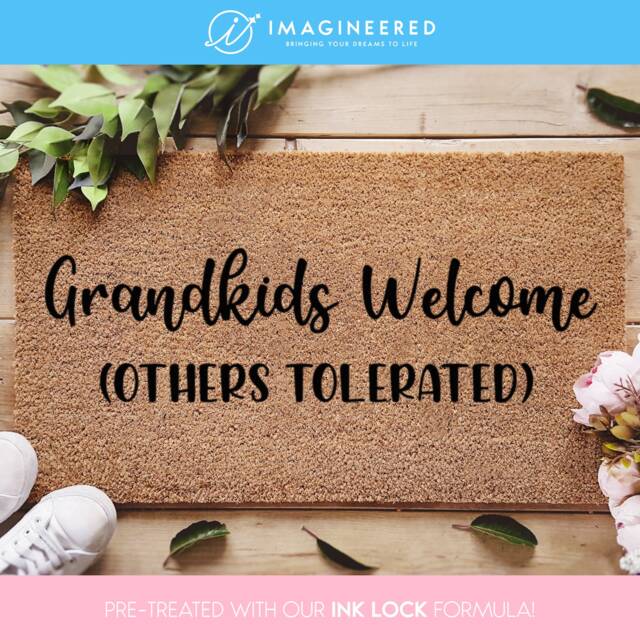 Grandkids Welcome Others Tolerated Mat - Funny Custom Door Home Decor Grandparent Gift Ideas Gifts For Him Her - image 1