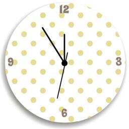 Gold Polka Dot Wall Clock For Kids Bedroom Baby Nursery, Cute & Fun Colorful Monsters, Nursery Wall Art