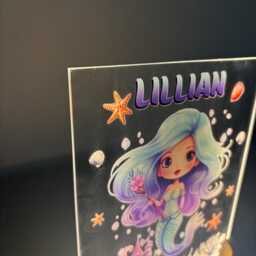Custom Mermaid Night Light, Personalized Kids Acrylic Led Lamp - thumbnail 3