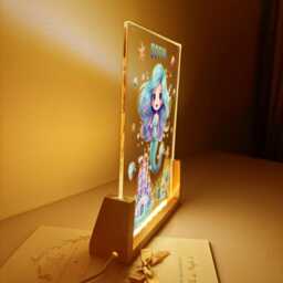 Custom Mermaid Night Light, Personalized Kids Acrylic Led Lamp - thumbnail 2
