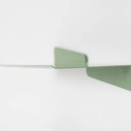 Sage Green Metal Wall Shelf, Pastel Floating Bookshelf, Modern Picture Ledge, Long Minimalistic Handmade Furniture - thumbnail 3