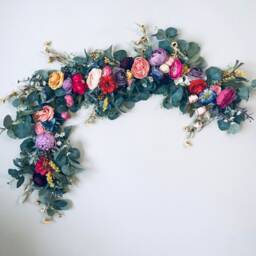 Wildflower Peony Garland, Eucalyptus Wall Hanging, Photo Prop - thumbnail 1
