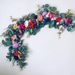Wildflower Peony Garland, Eucalyptus Wall Hanging, Photo Prop - thumbnail 3
