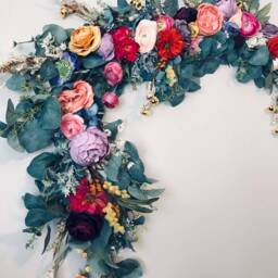 Wildflower Peony Garland, Eucalyptus Wall Hanging, Photo Prop - thumbnail 2