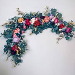 Wildflower Peony Garland, Eucalyptus Wall Hanging, Photo Prop - thumbnail 4