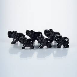 Elephant Obsidian Crystal Figurines, Rooms Decor Figurines, Popular Figurines, Hand Engraving Figurines, Delicate Figurines - thumbnail 1