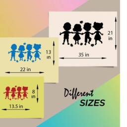 In-Style Decals Wall Vinyl Decal Home Decor Art Sticker Cute Little Kids Silhouettes Holding Hands Nursery Bedroom Play Room Design 1641 - thumbnail 2