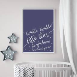 Nursery Print Quote Twinkle Little Star Nursery Decor Gender Neutral Baby Shower Gift Wall Art - thumbnail 1