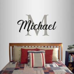 In-Style Decals Wall Vinyl Decal Home Decor Art Sticker Custom Boy Name Initial Baby Kids Nursery Play Room Removable Mural Design 2574 - thumbnail 1
