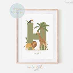 Personalised Safari Nursery Print, Jungle Decor, Educational Poster, Playroom Prints - thumbnail 2