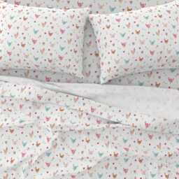 Chicken Sheets - Polka Girls White By Shopcabin Farm Animal Watercolor Floral Hens Spring Cotton Sateen Sheet Set Bedding Spoonflower - thumbnail 3