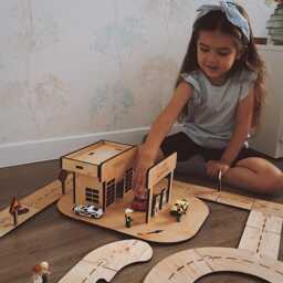 Wooden Auto Track Road, Road Puzzles, Toy With Bridge Play Set, Custom Parking & Garages, Montessori Educational Toy, Christmas - thumbnail 4