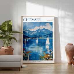 Chiemsee Germany Travel Poster Bavarian Lake Art Print - thumbnail 2