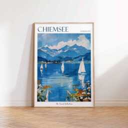 Chiemsee Germany Travel Poster Bavarian Lake Art Print - thumbnail 3
