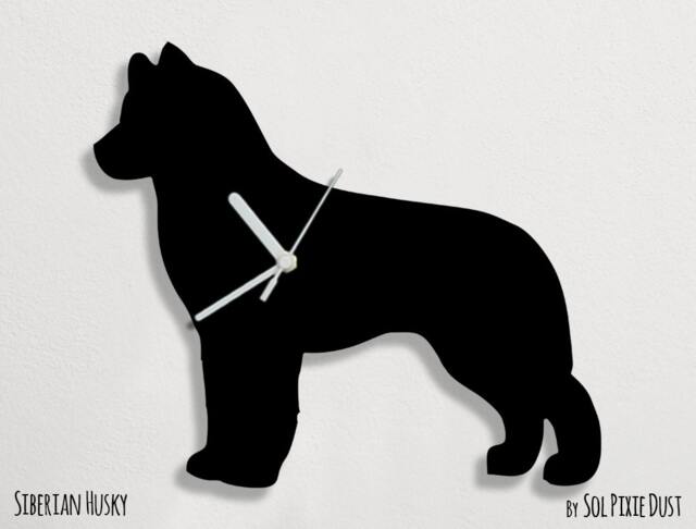 Siberian Husky Dog 1 - Wall Clock Silhouette - image 1