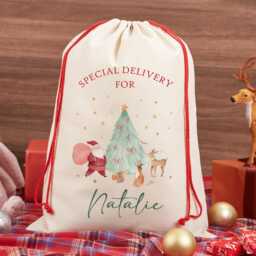 Premium Custom Santa Sack - Thick Canvas Personalised Christmas Present Gift Bag For Him Her Kids Adults Add Name Initial Xmas Stocking - thumbnail 4