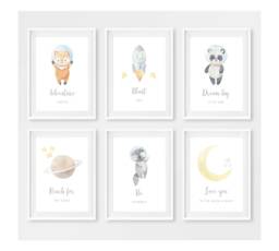 Space Prints, Nursery Rocket Print, Bedroom Decor, Girls Boys Wall Art, Reach For The Stars, Dream Big - thumbnail 1