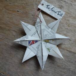England Origami Map Ornament, Home Decor, Wall Art, Road Map, Vacation, Christmas, Holiday, Wedding, Graduation, Moving, Gift - thumbnail 2