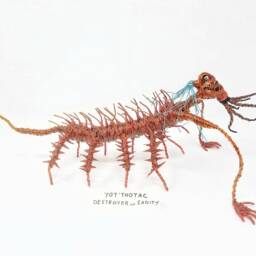 Spikey Monster Freak - Bendable Copper Wire Creature Fun, Unique, Fully Poseable Hand-Made Out Of Recycled & Repurposed Materials - thumbnail 3