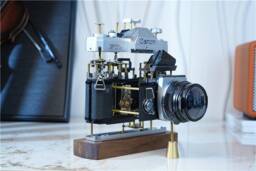 Vintage Camera Parts Sculpture Handmade Photography Enthusiast Decor - thumbnail 1