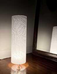 Embossed Mulberry Paper Floor Lamp Handmade Cylinder Art - 20x52 cm