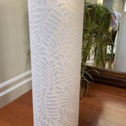 Embossed Mulberry Paper Floor Lamp Handmade Cylinder Art - 20x52 cm - thumbnail 2