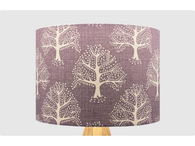 Lilac Purple Oak Tree Lampshade Table Floor Lamp/Ceiling Pendant Small Medium Large 15cm 20cm 25cm 30cm 35cm 40cm, Fabric Drum Light Shade - image 1