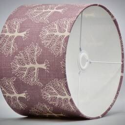 Lilac Purple Oak Tree Lampshade Table Floor Lamp/Ceiling Pendant Small Medium Large 15cm 20cm 25cm 30cm 35cm 40cm, Fabric Drum Light Shade - thumbnail 3