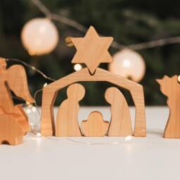 Nativity Scene. Christmas Decoration. Advent Calendar. Wooden Set. Countdown. Gifts. Activity - thumbnail 1