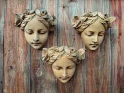 Melody Head Wall Stone Plaque - Art Noveau Inspired - thumbnail 4