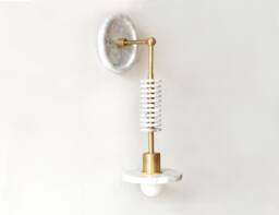 White Marble & Brass Vanity Fixture Light Bathroom Sconce Lighting Kitchen Unique Lamp Entry