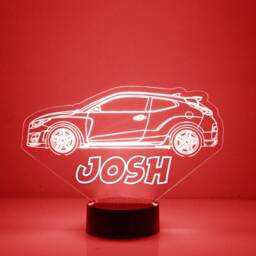 Light Up Sports Car, Custom Engraved Night Light, Personalized Free, 16 Color Options With Remote Control, Car - thumbnail 2