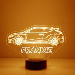 Light Up Sports Car, Custom Engraved Night Light, Personalized Free, 16 Color Options With Remote Control, Car
