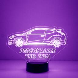 Light Up Sports Car, Custom Engraved Night Light, Personalized Free, 16 Color Options With Remote Control, Car - thumbnail 4