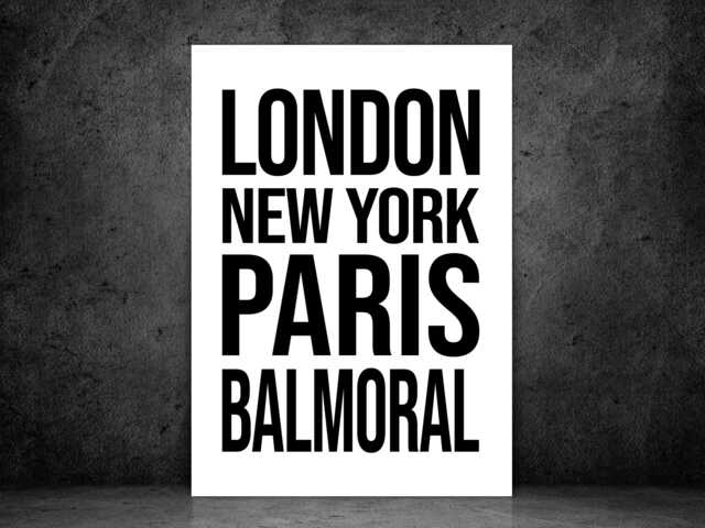Balmoral Iconic Bold Village Scotland Print Poster - Scotland Gift Bespoke A5 A4 A3 Framed Or Unframed - image 1