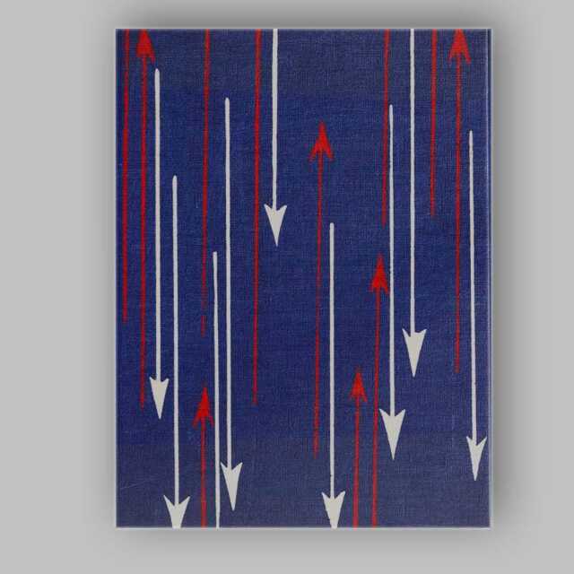 Navy Blue Red White Arrow Direction Geometric Repeat Pattern Canvas Wall Art Print Decor Picture Ready To Hang - image 1