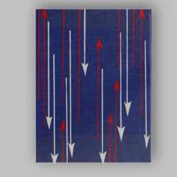 Navy Blue Red White Arrow Direction Geometric Repeat Pattern Canvas Wall Art Print Decor Picture Ready To Hang