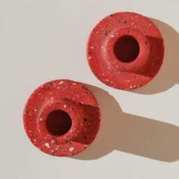 Terrazzo Candleholder Set Eco-Resin Taper Candle Holders, Handmade in Greece - thumbnail 2